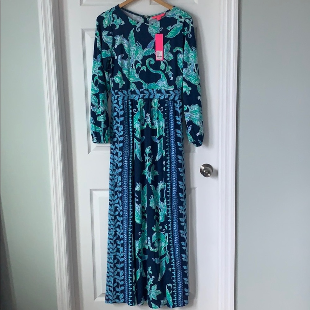 Lilly Pulitzer Micole Maxi Dress in High Tide Navy